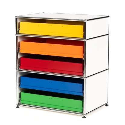 USM Haller Kinder Highboard M mit Schubladen, Reinweiß RAL 9010